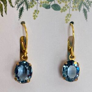 Ink blue crystal earrings